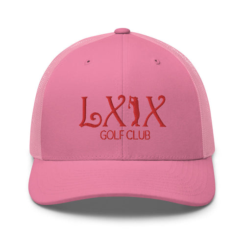 LXIX GOLF CLUB LXIX GOLF CLUB Curve Logo Trucker Cap - Red Logo