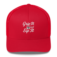 Grip It and Sip It Trucker Hat – Classic Golf Style with a Twist LXIX GOLF CLUB