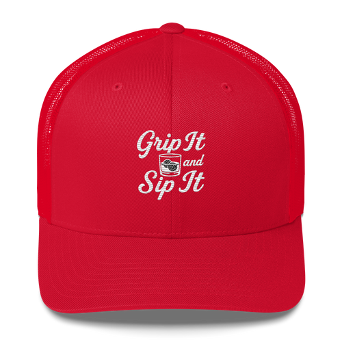 Grip It and Sip It Trucker Hat – Classic Golf Style with a Twist LXIX GOLF CLUB