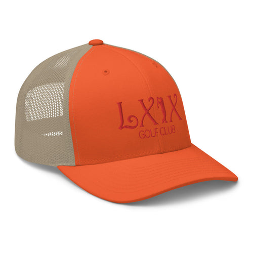 LXIX GOLF CLUB LXIX GOLF CLUB Curve Logo Trucker Cap - Red Logo