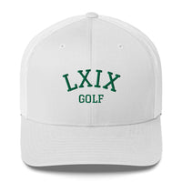 LXIX GOLF CLUB LXIX GOLF CLUB Collegiate Arch Trucker Cap - Green Logo