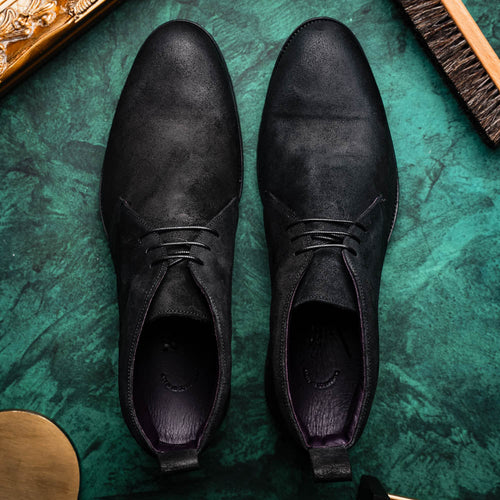 Zelli Italia Zelli Italia 46-602-BLK REZZA Suede Calfskin Chukka Boot Black