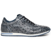 Zelli Italia 63-112-BLK RIO Ostrich Quill Sneakers, Black Denim