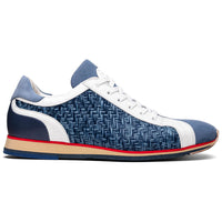 Zelli Italia Zelli Italia 65-375-BLU RIPI Calfskin Hand Weave Sneaker Blue