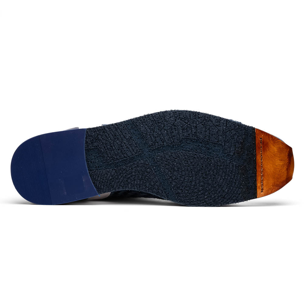 Zelli Italia Zelli Italia 65-375-BLU RIPI Calfskin Hand Weave Sneaker Blue