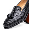 Zelli Italia 15-250-BLK RIVIERA Basketweave Calfskin Tassel Loafer, Black