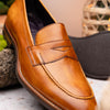 Zelli Italia 15-400-CML ROMA Hand Burnished Calfskin Penny Loafer Camel