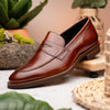 Zelli Italia 15-400-CGN ROMA Hand Burnished Calfskin Penny Loafer Cognac