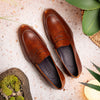 Zelli Italia 15-400-CGN ROMA Hand Burnished Calfskin Penny Loafer Cognac