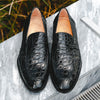 11-201-BKM ROMA Crocodile Penny Loafer, Black Zelli Italia