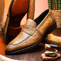 11-201-TPE ROMA Crocodile Penny Loafer, Taupe Zelli Italia