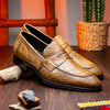 11-201-TPE ROMA Crocodile Penny Loafer, Taupe Zelli Italia