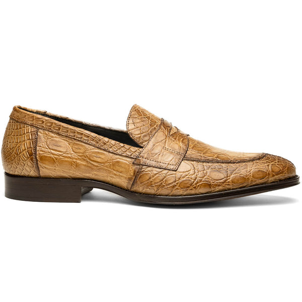 11-201-TPE ROMA Crocodile Penny Loafer, Taupe Zelli Italia