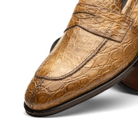 11-201-TPE ROMA Crocodile Penny Loafer, Taupe Zelli Italia