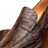 11-201-CGM ROMA Crocodile Penny Loafer, Cognac Zelli Italia