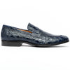 11-201-NVY ROMA Crocodile Penny Loafer, Navy Zelli Italia