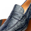 11-201-NVY ROMA Crocodile Penny Loafer, Navy Zelli Italia
