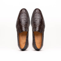 11-201-NIC ROMA Crocodile Penny Loafer, Nicotine Zelli Italia