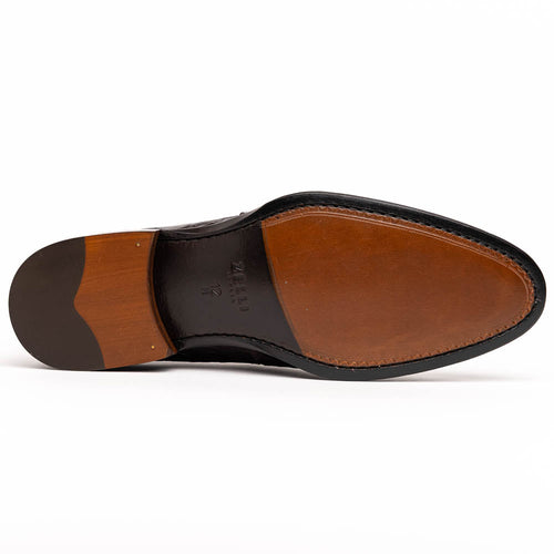 11-201-NIC ROMA Crocodile Penny Loafer, Nicotine Zelli Italia
