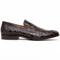 11-201-NIC ROMA Crocodile Penny Loafer, Nicotine Zelli Italia