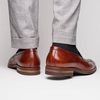 Zelli Italia 15-400-CGN ROMA Hand Burnished Calfskin Penny Loafer Cognac