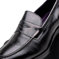 Zelli Italia 15-400-BLK ROMA Hand Burnished Calfskin Penny Loafer Black