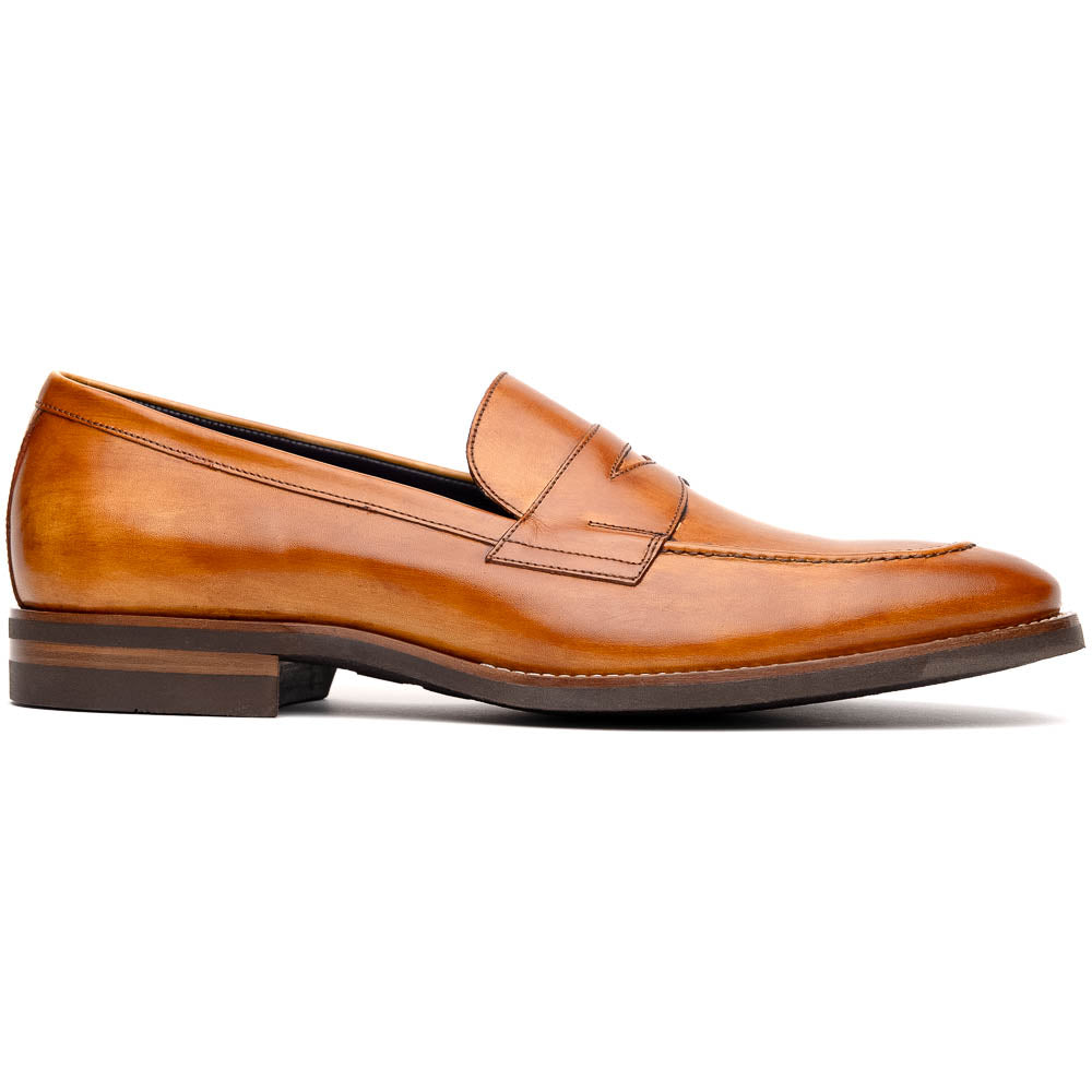 Zelli Italia 15-400-CML ROMA Hand Burnished Calfskin Penny Loafer Camel