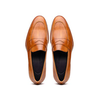 Zelli Italia 15-400-CML ROMA Hand Burnished Calfskin Penny Loafer Camel