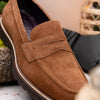 Zelli Italia 16-657-TOB ROMA Italian Suede Penny Loafers Tobacco