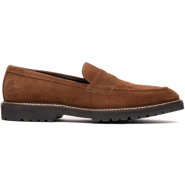 Zelli Italia 16-657-TOB ROMA Italian Suede Penny Loafers Tobacco
