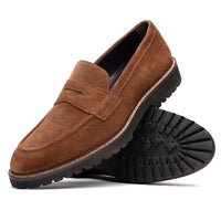 Zelli Italia 16-657-TOB ROMA Italian Suede Penny Loafers Tobacco