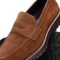 Zelli Italia 16-657-TOB ROMA Italian Suede Penny Loafers Tobacco
