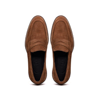 Zelli Italia 16-657-TOB ROMA Italian Suede Penny Loafers Tobacco