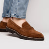 Zelli Italia 16-657-TOB ROMA Italian Suede Penny Loafers Tobacco