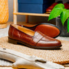 14-202-CGN ROSSI Teju Lizard Penny Loafer, Cognac Zelli Italia