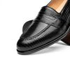 14-202-BLK ROSSI Teju Lizard Penny Loafer, Black Zelli Italia