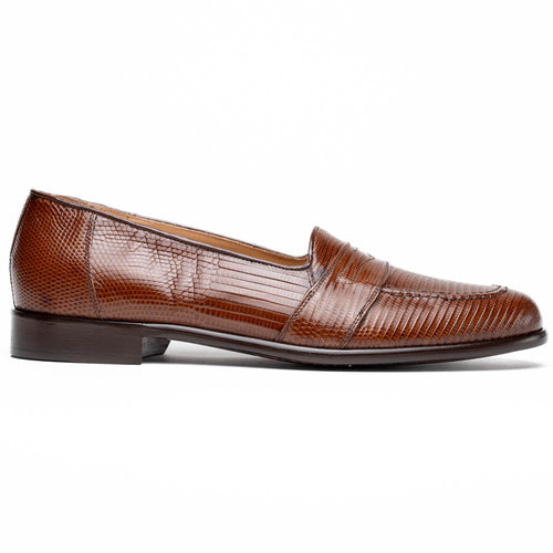 14-202-CGN ROSSI Teju Lizard Penny Loafer, Cognac Zelli Italia