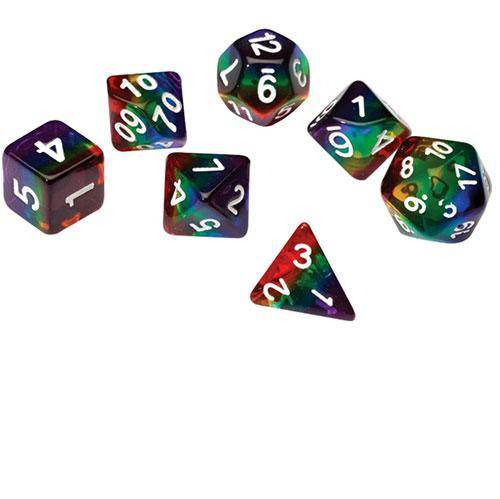 ToyShnip ToyShnip RPG Dice Set (7+1): Rainbow Translucent Resin