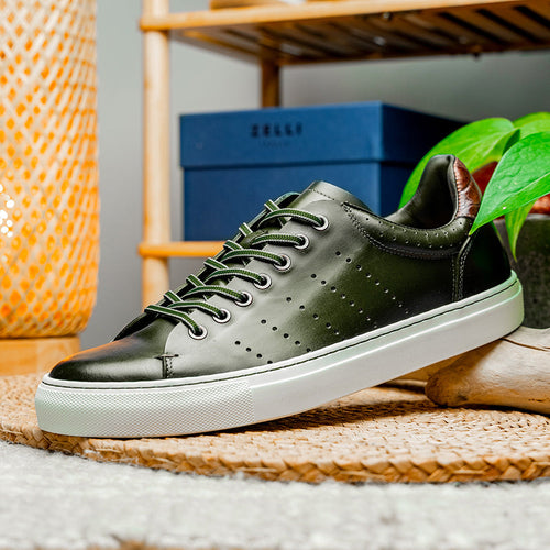 Zelli Italia 65-201-OLV RUSSO Burnished Italian Calfskin - Olive