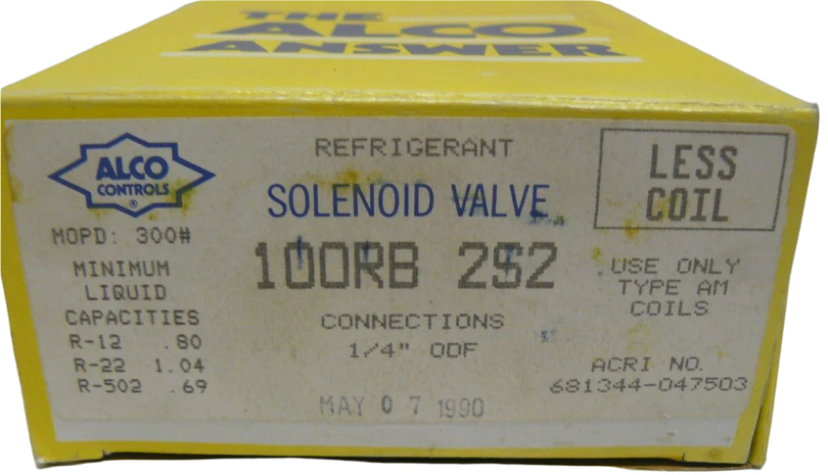 Low Price for All ALCO Controls 100RB 2S2 Refrigerant Solenoid Valve Less Coil