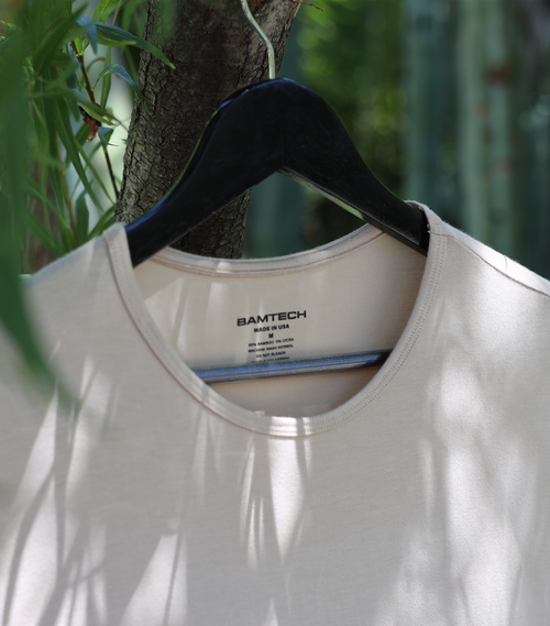 Bamboo Swift Curve-Hem T-Shirt - Sandstone Bamtech