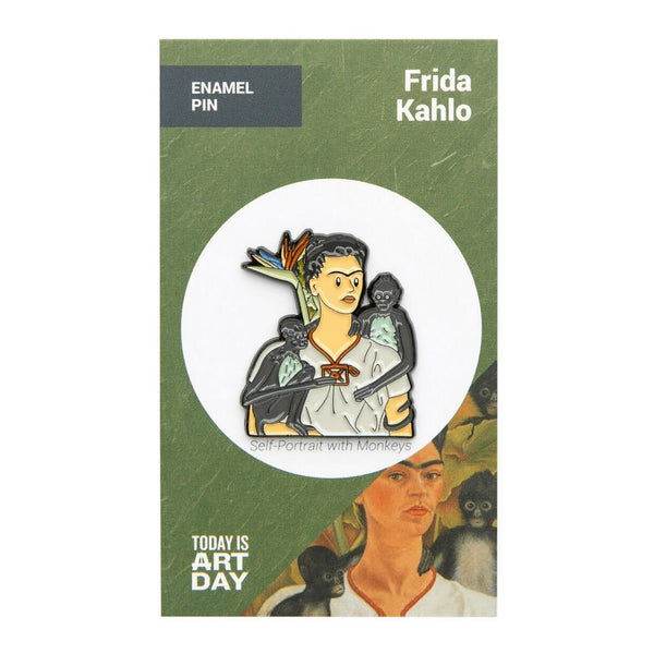 Self-Portrait with Monkeys by Frida Kahlo Enamel Pin - Today is Art Day ToyShnip
