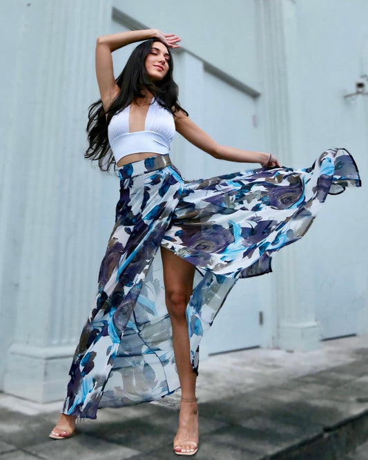 Baliawear Baliawear Show Skirt - Sapphire Bloom
