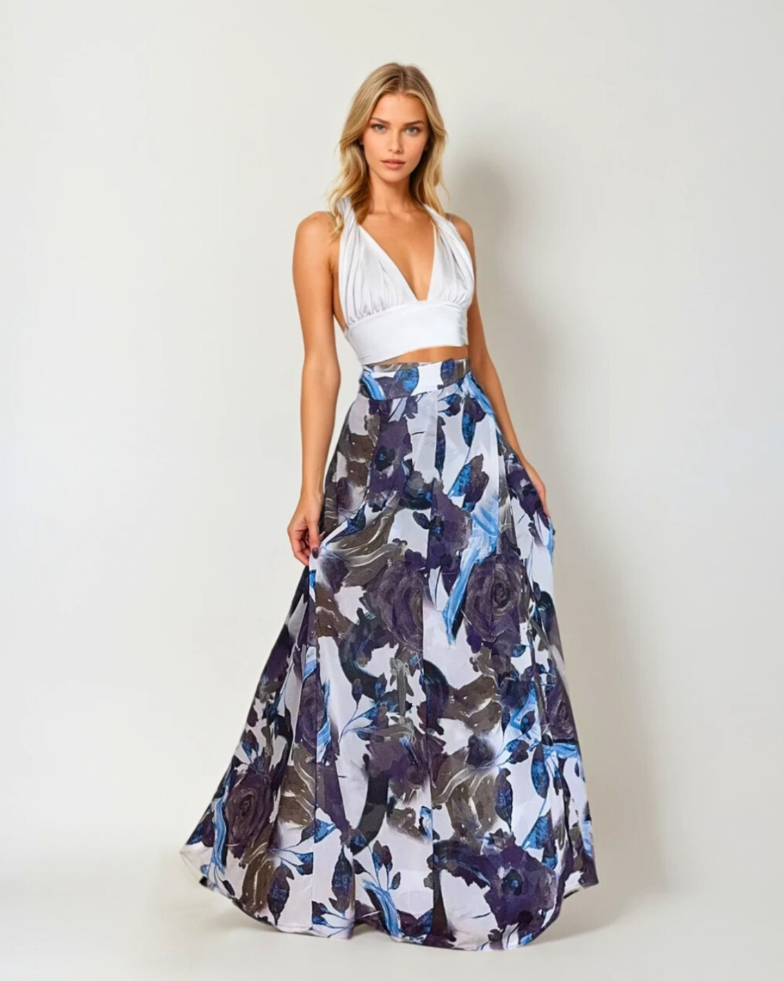 Baliawear Baliawear Show Skirt - Sapphire Bloom