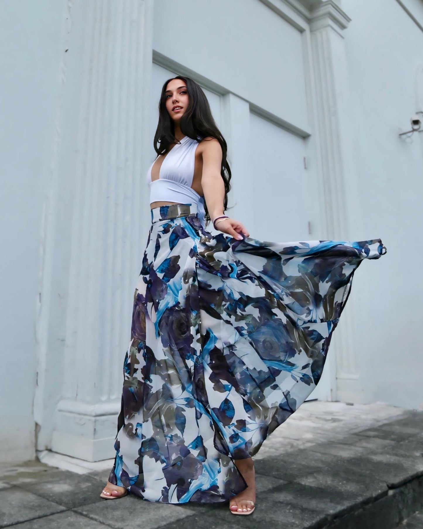 Baliawear Baliawear Show Skirt - Sapphire Bloom