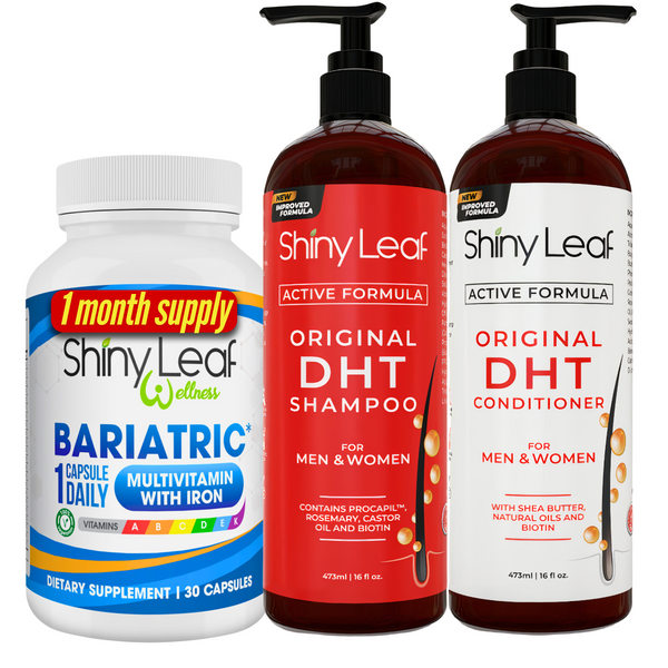 Shiny Leaf Bariatric Multivitamin with Iron With DHT Original Shampoo and