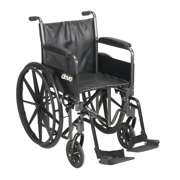 Silver Sport 2 Wheelchair, Detachable Full Arms, Swing away Footrests, 20" Seat RIO Medical Supplies