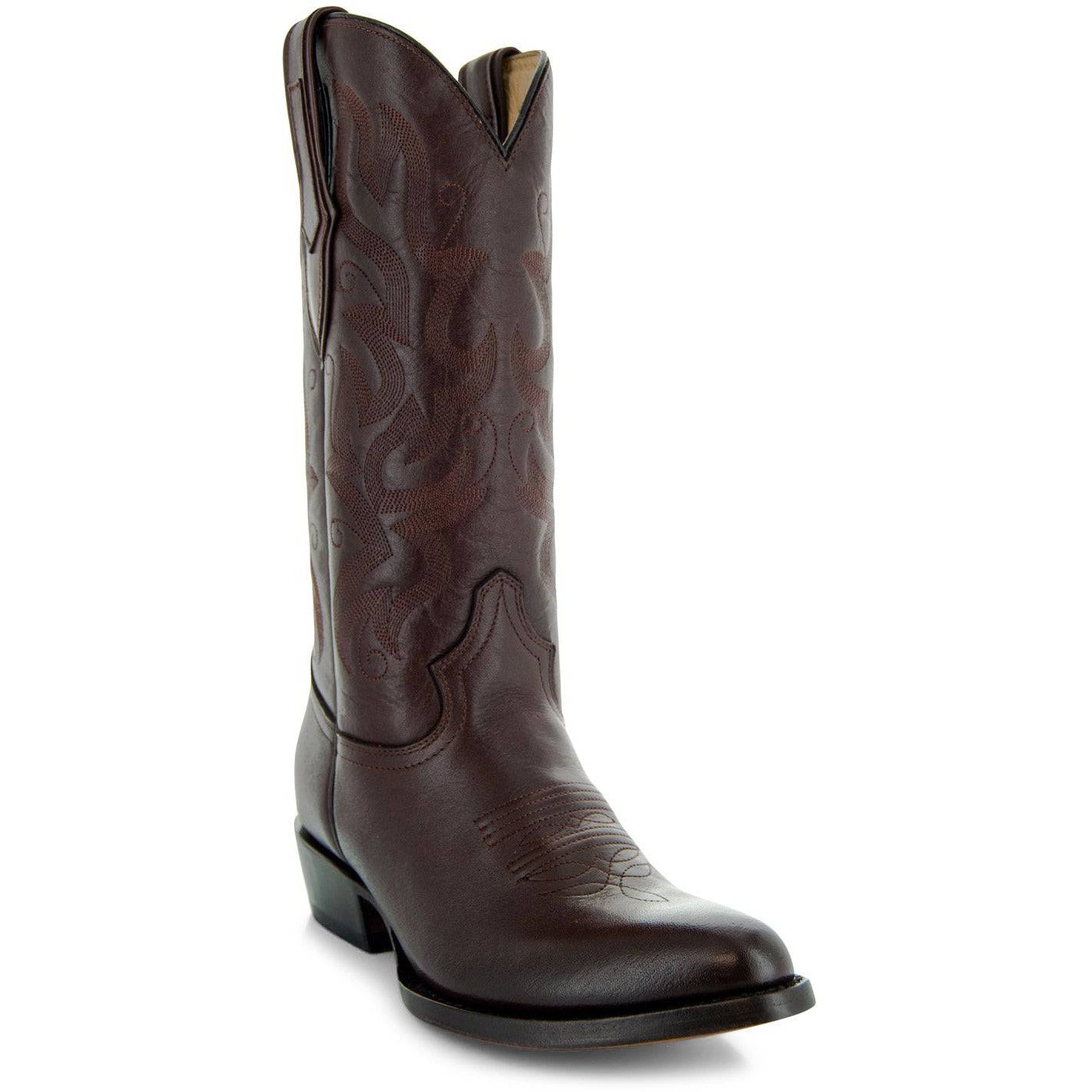 Soto Boots Cowboy Dress Boots | Mens Classic Round-Toe Boots (H7001-Brown)