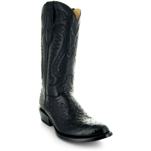 Soto Boots Soto Boots Men's Black Ostrich Print Cowboy Boots (H7002)