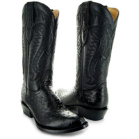 Soto Boots Soto Boots Men's Black Ostrich Print Cowboy Boots (H7002)